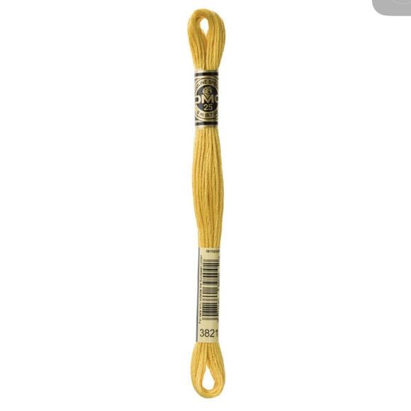 BRAND NEW DMC Floss #3821 STRAW ** 12 Skeins for $10.25 ** Yellow Gold - Picture 5 of 10